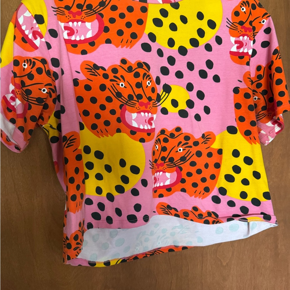 Nooworks Boxy Pink and Orange Graphic T-Shirt
